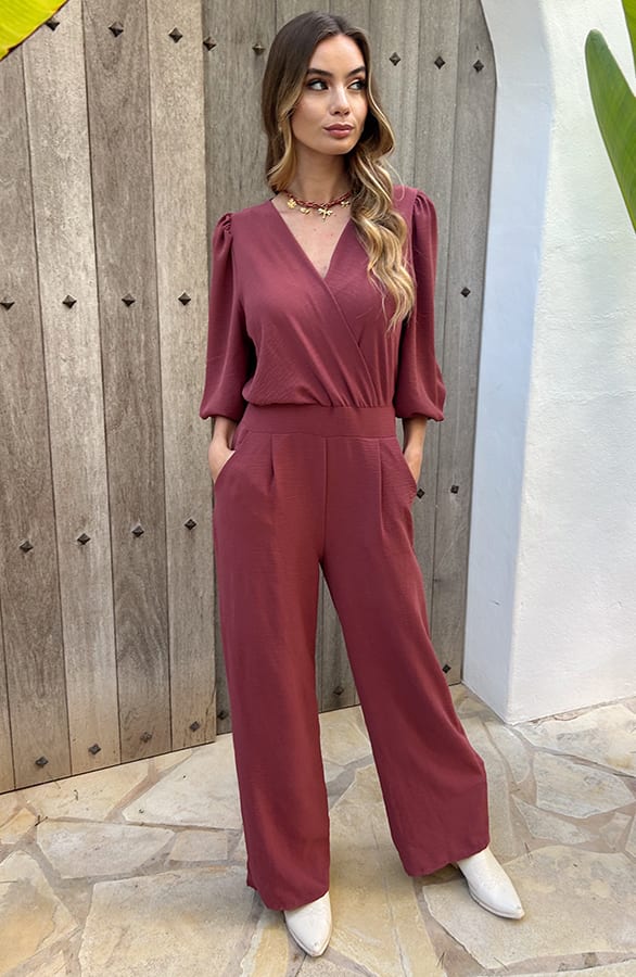 Dubai Jumpsuit V-Hals Elsa Dust Pink – jumpsuits & playsuits — foto 7