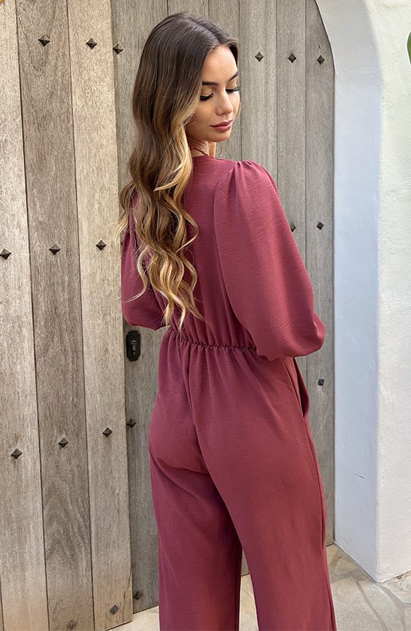 Dubai Jumpsuit V-Hals Elsa Dust Pink – jumpsuits & playsuits — foto 5