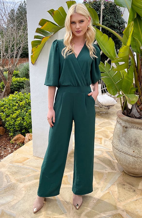 Dubai Jumpsuit V-Hals Elsa Emerald – shoparchief — foto 5