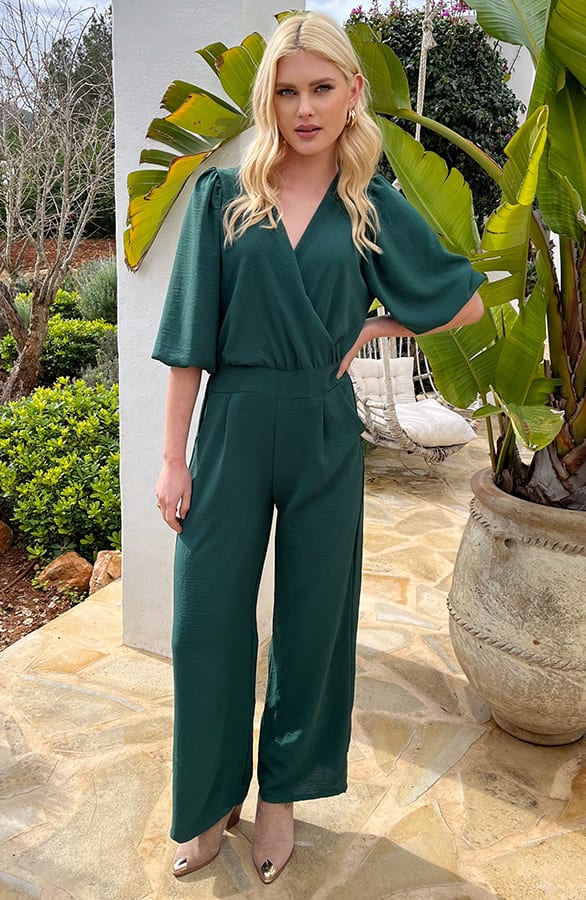 Dubai Jumpsuit V-Hals Elsa Emerald – shoparchief — foto 2