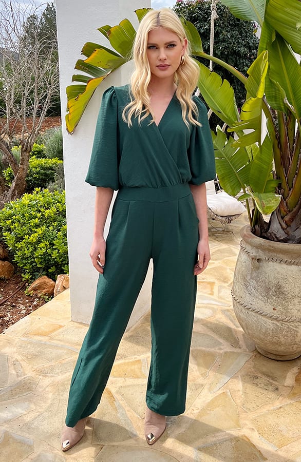 Dubai Jumpsuit V-Hals Elsa Emerald – shoparchief — foto 4