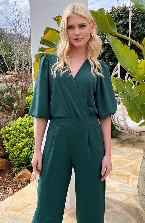 Dubai Jumpsuit V-Hals Elsa Emerald – shoparchief