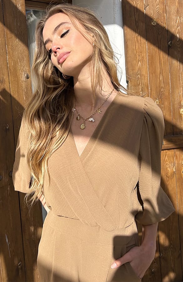 Dubai Jumpsuit V-Hals Elsa Latte – shoparchief — foto 6