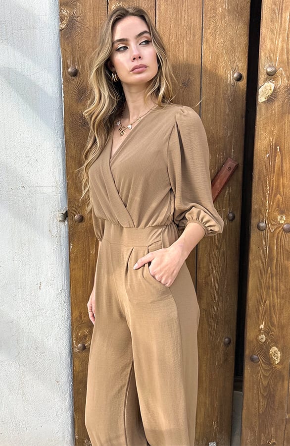 Dubai Jumpsuit V-Hals Elsa Latte – shoparchief — foto 5