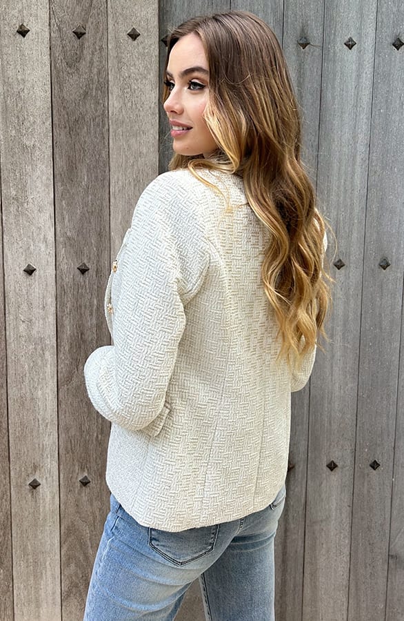 Elegant Boucle Blazer Taylor Ecru – shoparchief — foto 2