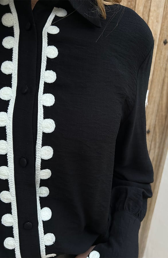 Embroidery Oversized Blouse Danouk Zwart – kleding — foto 9