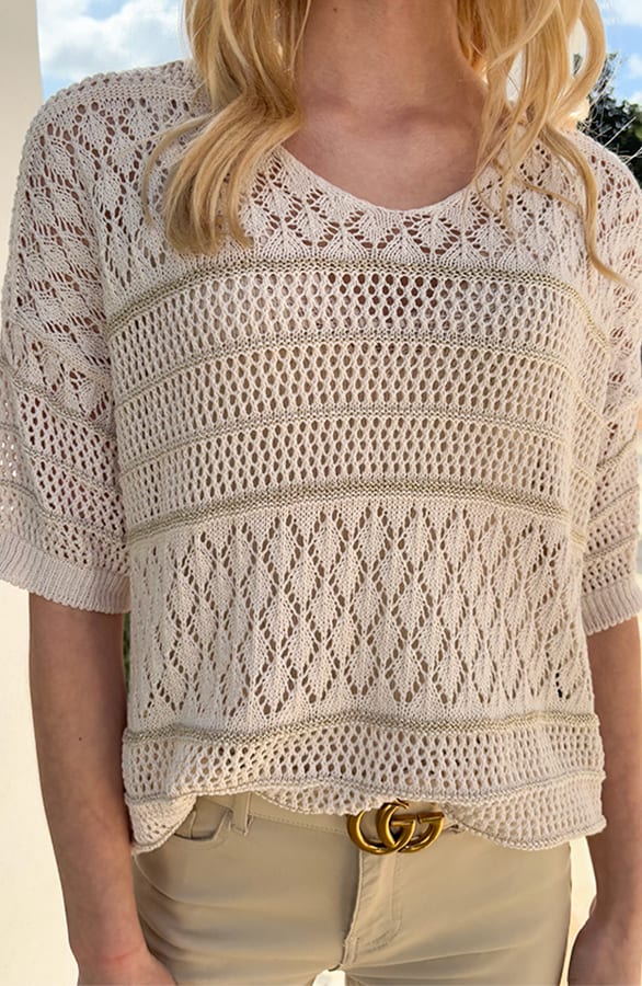 Gehaakte Top Detail Lurex Vive Beige – shoparchief — foto 4