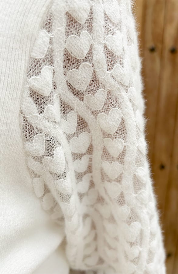 Heart Sleeve Sweater Lina Ecru – truien — foto 5