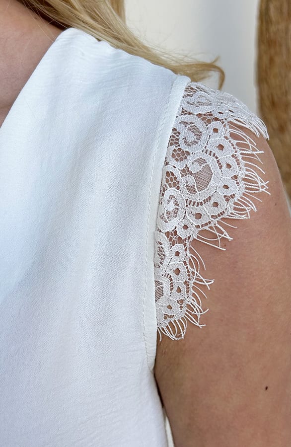 Lace Detail Top Kira Ecru – shirts & tops — foto 7