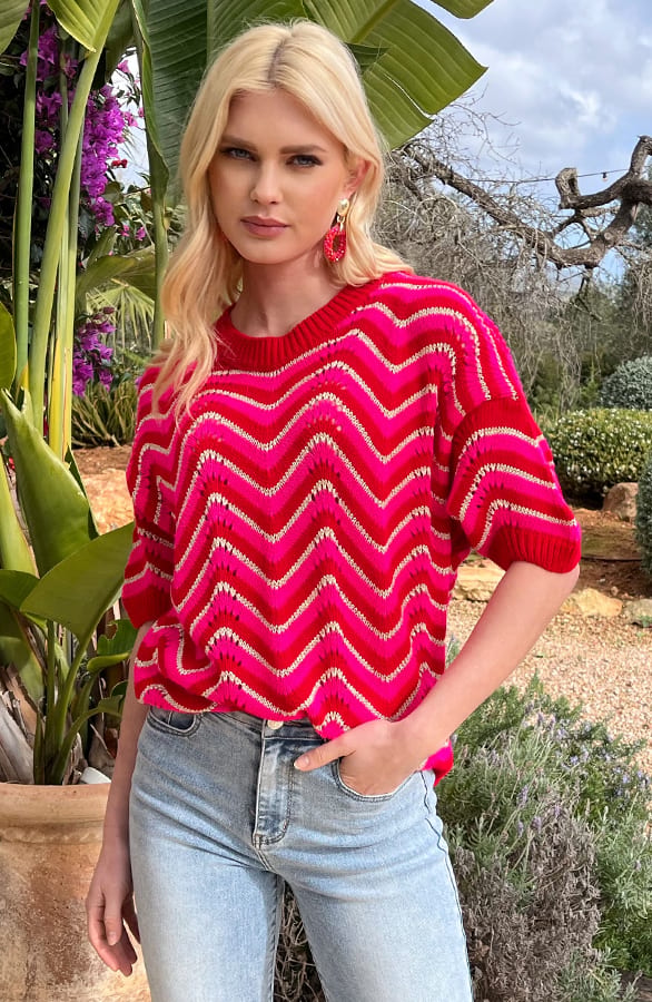Lurex Zigzag Top Noély Fuchsia – shoparchief — foto 7