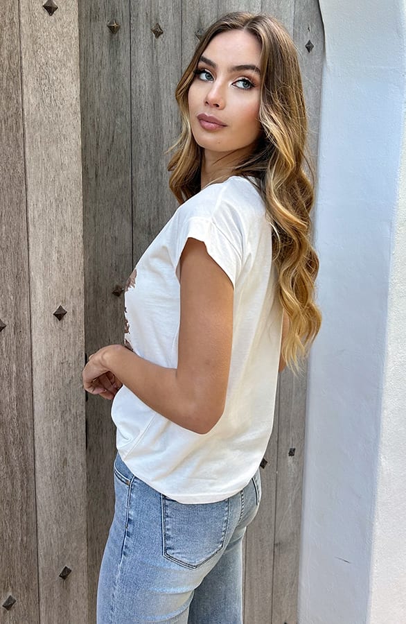 Metallic Print Top Kaia Bronze – shoparchief — foto 2