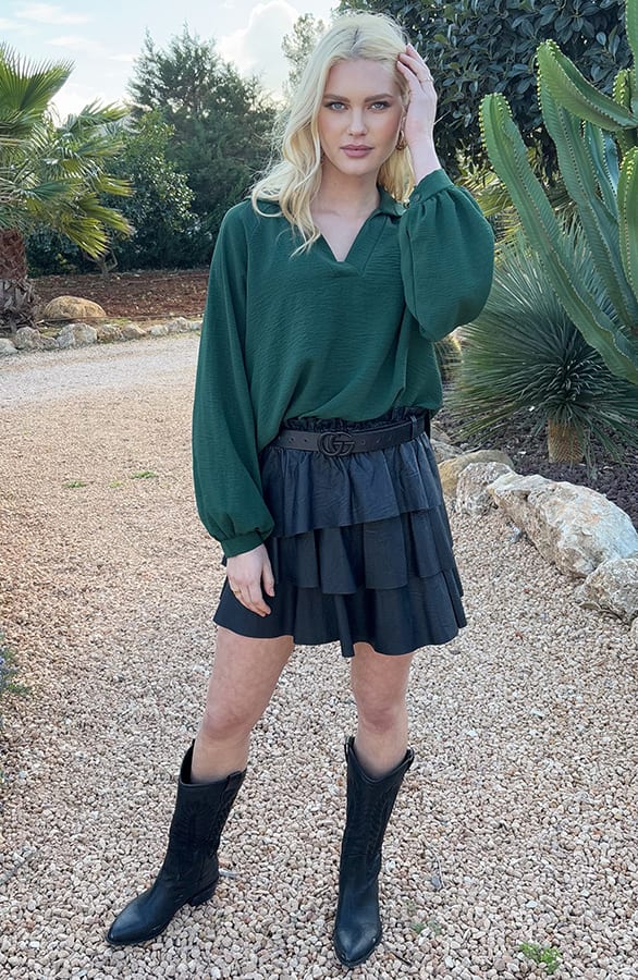 Oversized Blouse Xenna Smaragd – shoparchief — foto 4