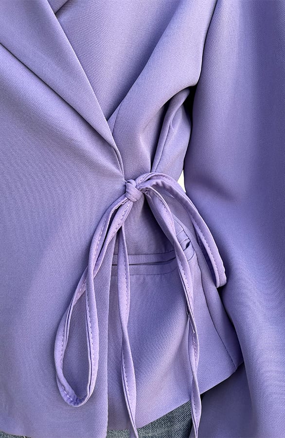 Pofmouwen Wrap Blazer Long Sleeve Zaya Lila – shoparchief — foto 4