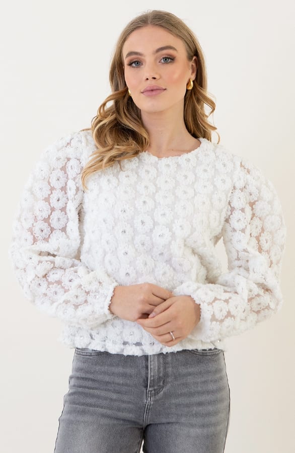Puff Sleeve Blouse Shelly Ecru – kleding — foto 5
