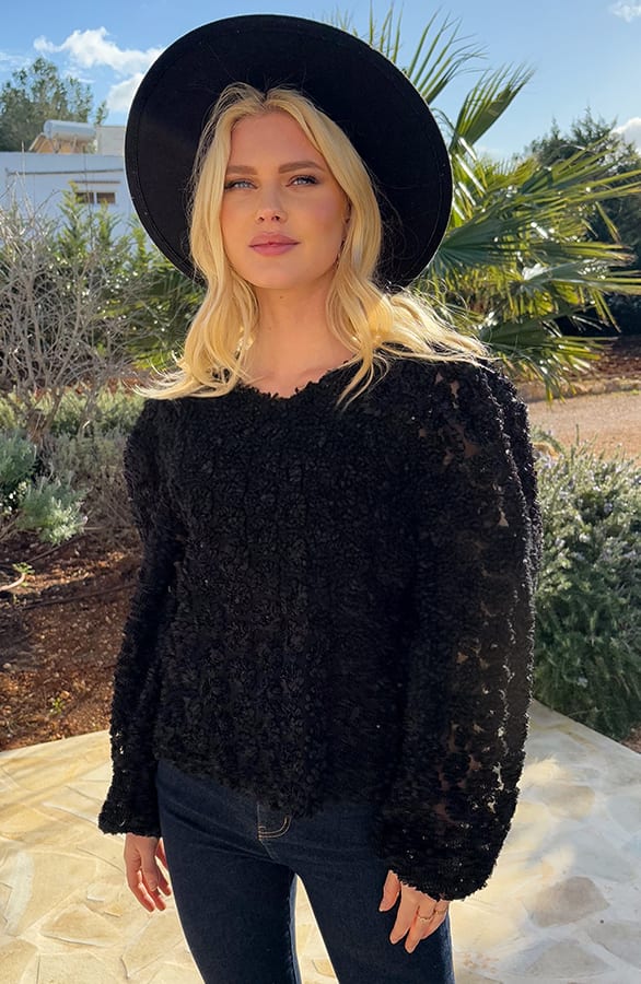 Puff Sleeve Blouse Shelly Zwart – shoparchief — foto 4