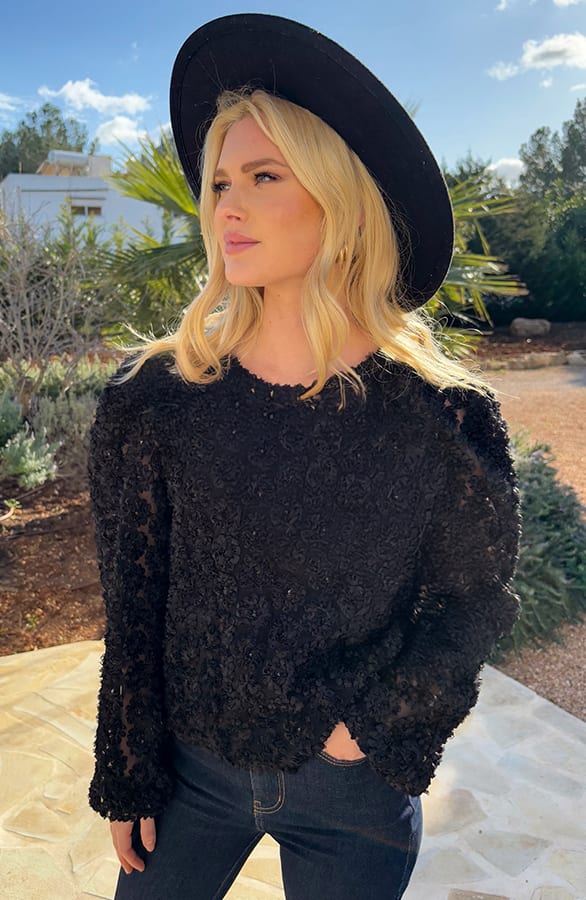 Puff Sleeve Blouse Shelly Zwart – shoparchief