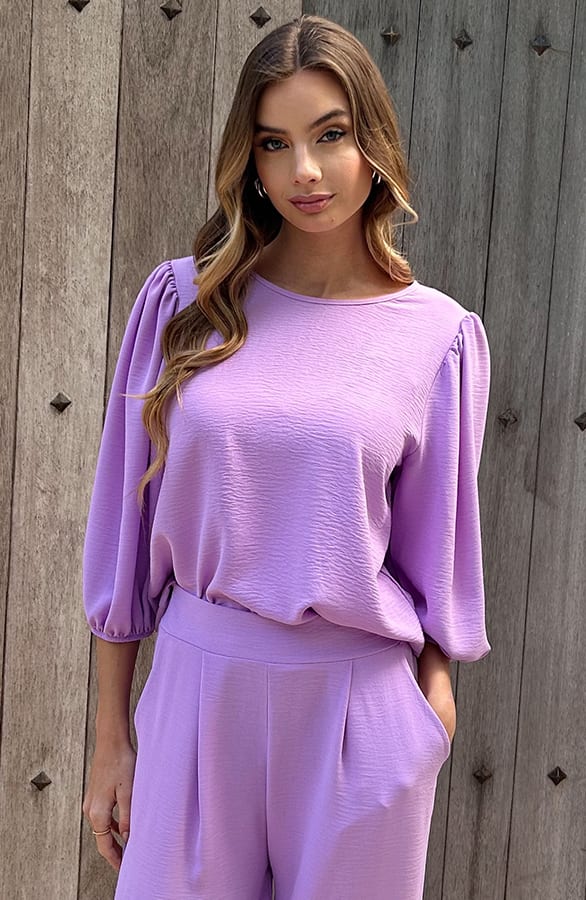 Puff Sleeve Top Lilly Lila – shirts & tops — foto 6