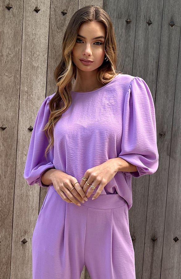 Puff Sleeve Top Lilly Lila – shirts & tops — foto 3