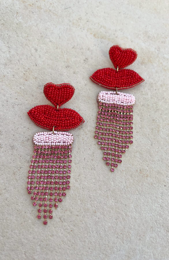 Handmade Red Lips Earrings – shoparchief