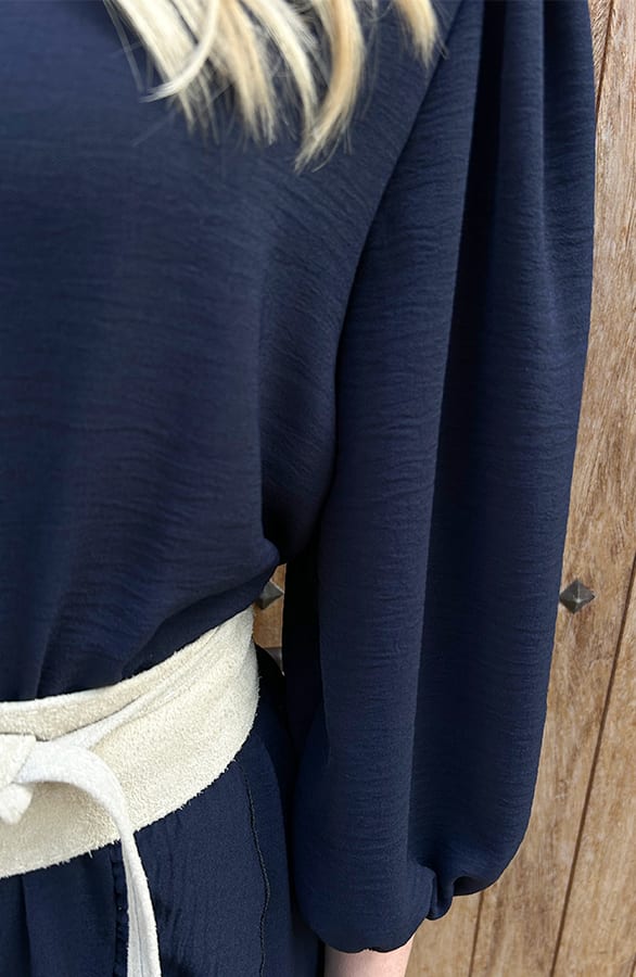 Ruffle Jurk Met Pofmouw Dany Night Blue – shoparchief — foto 6