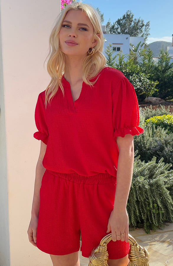 Smocked Short Clara Rood – shoparchief — foto 4