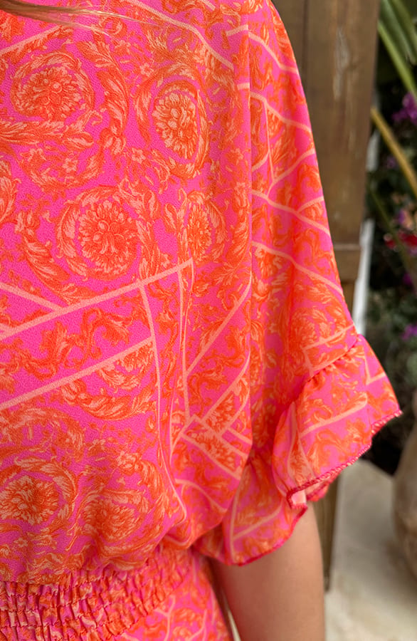 V-Hals Print Dress Marrit Flower – shoparchief — foto 7