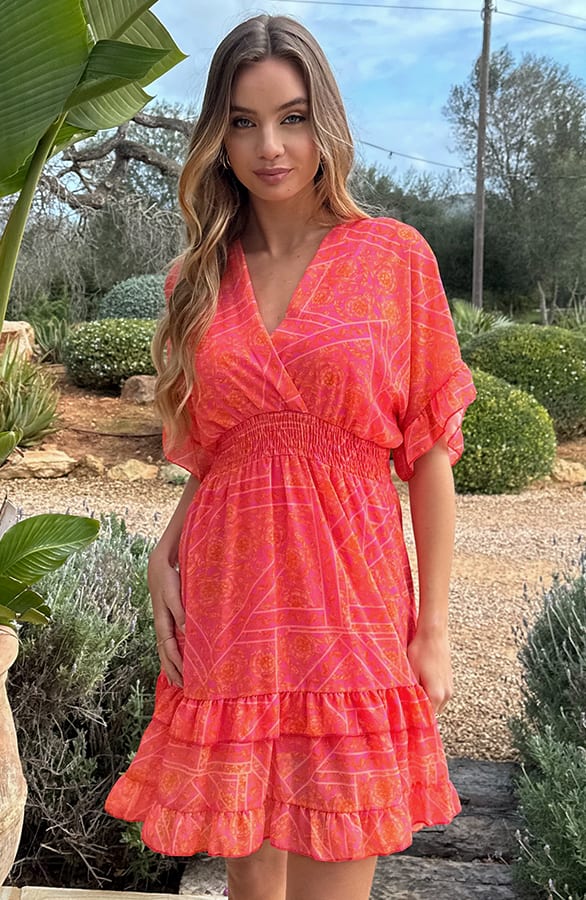 V-Hals Print Dress Marrit Flower – shoparchief — foto 5