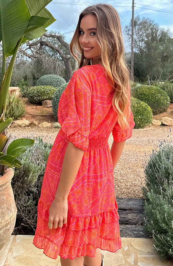 V-Hals Print Dress Marrit Flower – shoparchief — foto 2