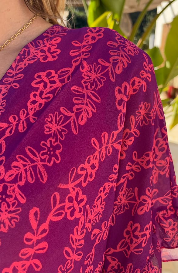 V-hals Print Dress Marrit Roze – alle jurkjes — foto 7