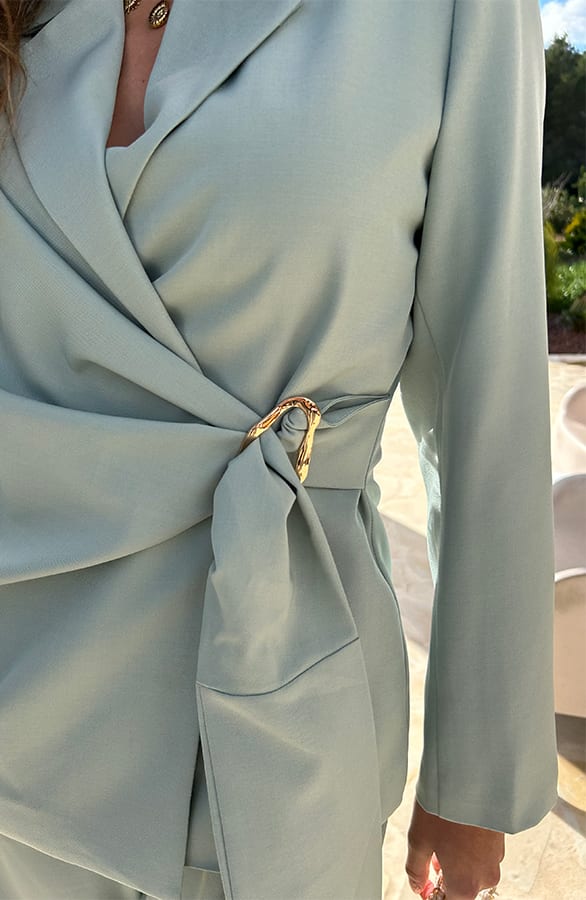 Wrap Blazer Gouden Detail Jette Mint – shoparchief — foto 4