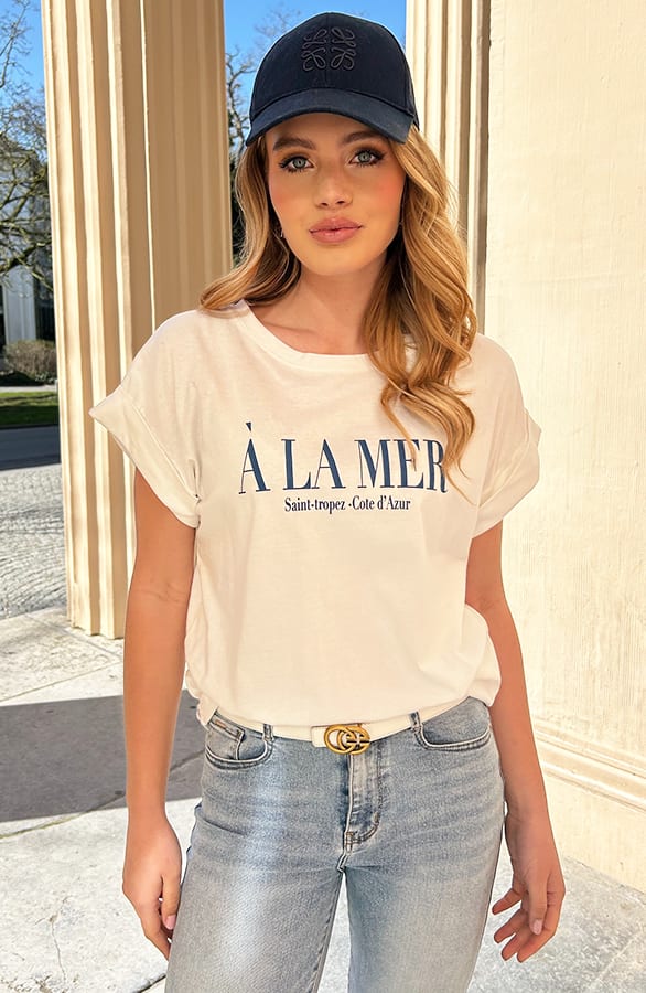 A La Mer Art Work T-Shirt Vicky Blauw – shirts & tops — foto 8