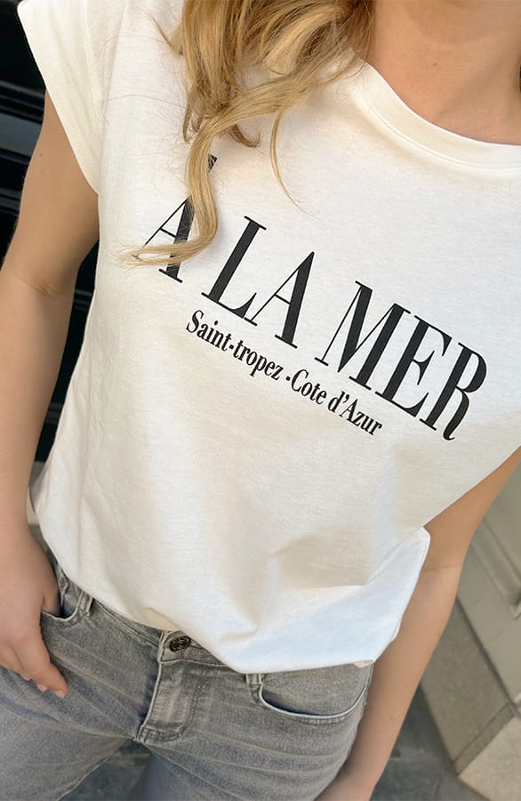 A La Mer Art Work T-Shirt Vicky Blauw – shirts & tops — foto 5