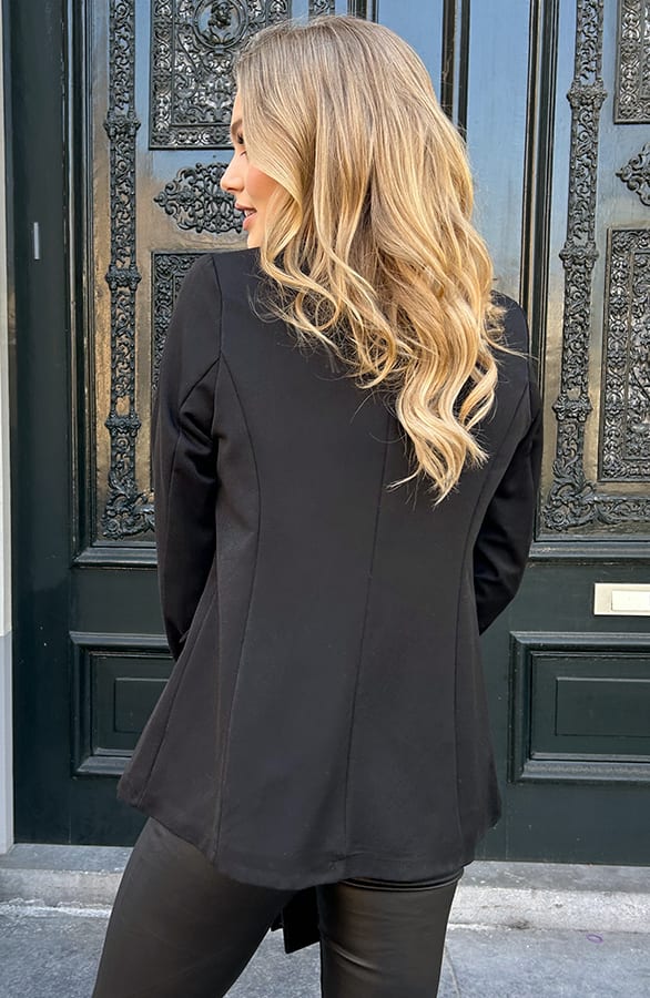 Blazer Met Leopard Omslag Shanna Zwart – shoparchief — foto 3