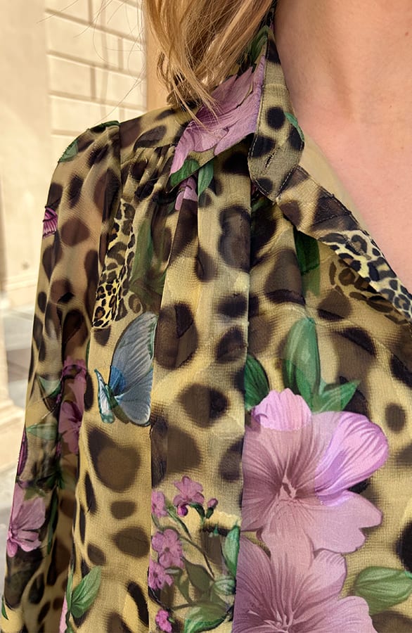 Bloemen Leopard Print Blouse – shoparchief — foto 14