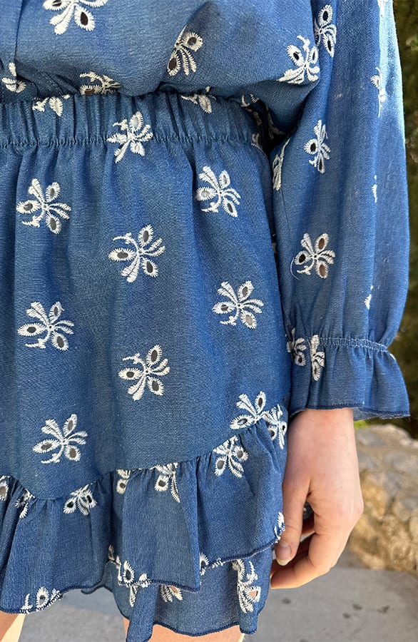 Bloemen Ruffle Skort Noortje Denim – shoparchief — foto 4