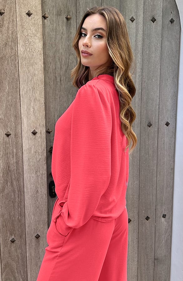 Blouse Long Sleeve Lilly Koraal – shoparchief — foto 2