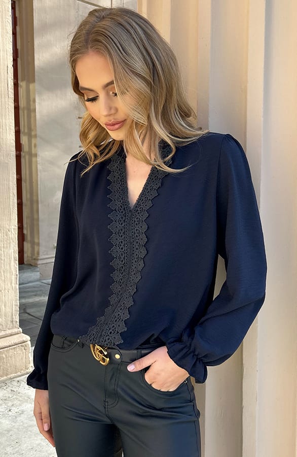 Boho Blouse Kant Bibi Marine – kleding — foto 8