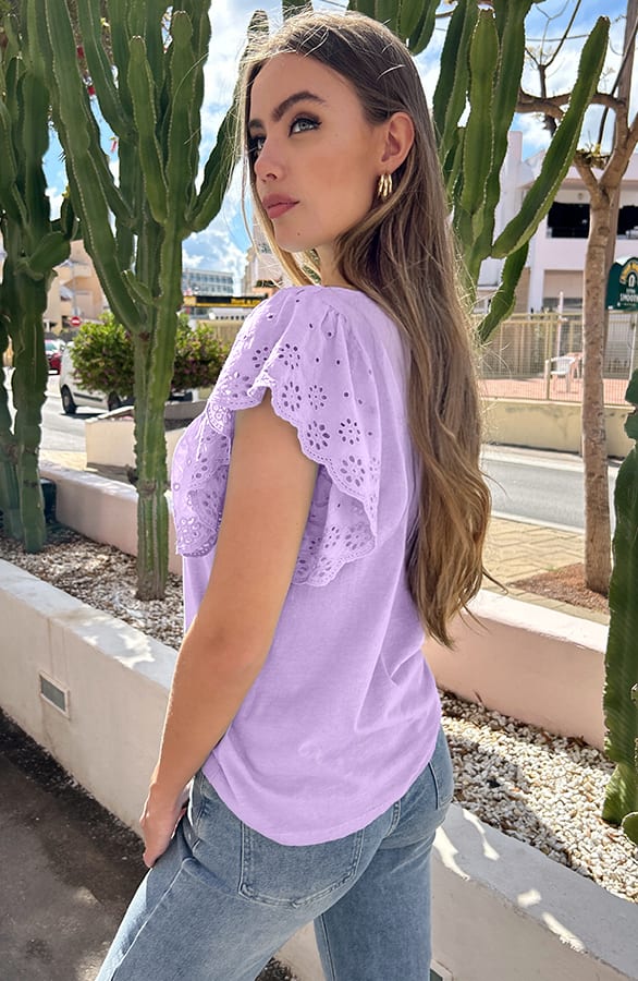 Broderie Detailed Top Leya Lila – shoparchief — foto 2