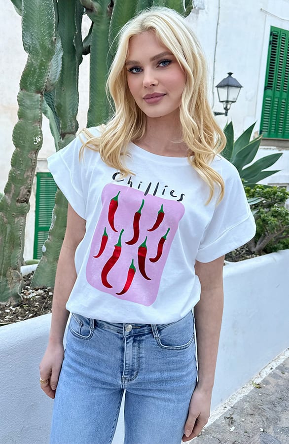 Chillies Basic T-Shirt Eve Ecru – shoparchief — foto 9