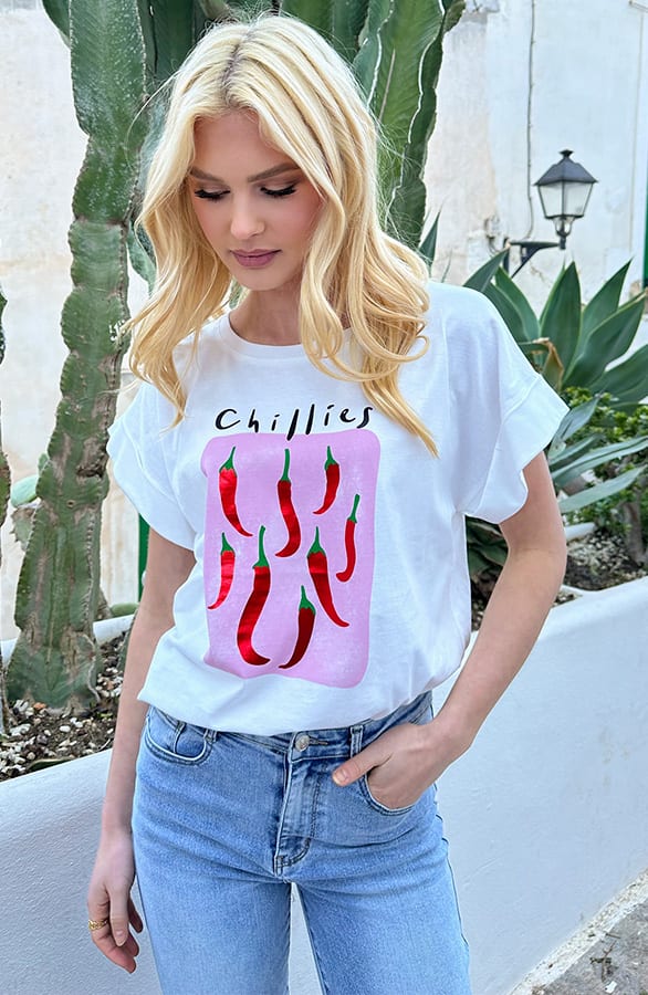 Chillies Basic T-Shirt Eve Ecru – shoparchief — foto 11