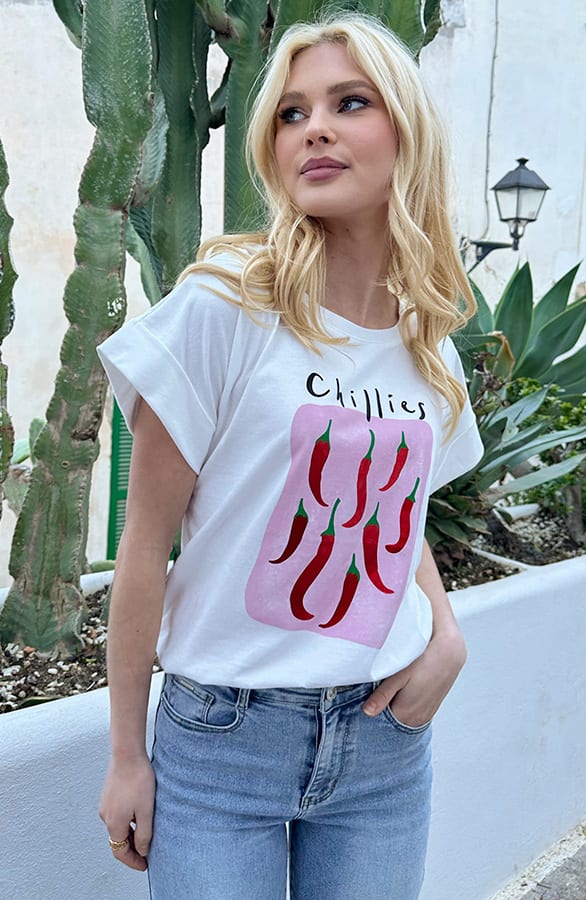 Chillies Basic T-Shirt Eve Ecru – shoparchief — foto 10