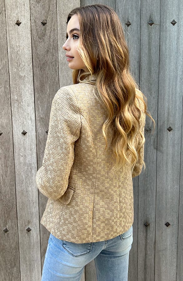 Elegant Boucle Blazer Taylor Gold – vesten — foto 3