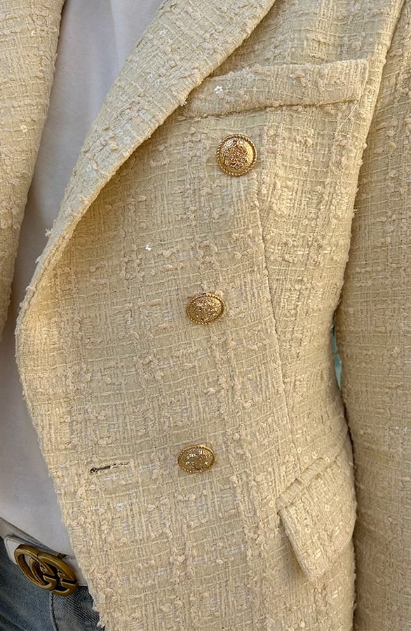 Elegant Boucle Blazer Taylor Yellow – shoparchief — foto 7
