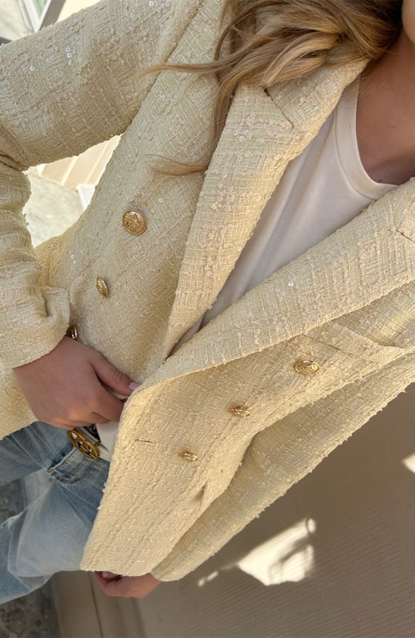 Elegant Boucle Blazer Taylor Yellow – shoparchief — foto 6