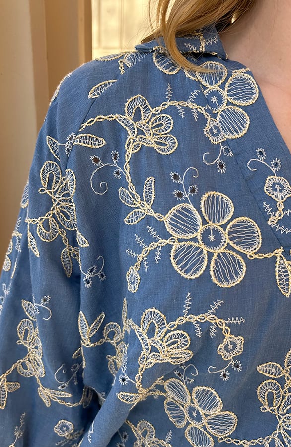 Flower Denim Embroidery Blouse – shoparchief — foto 7