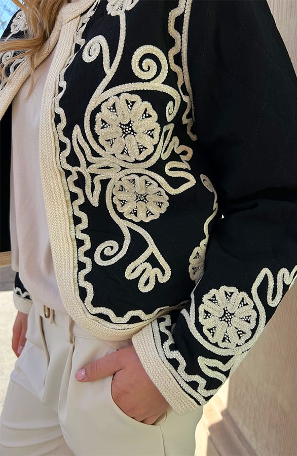 Geborduurde Jas Zwart – kleding — foto 4