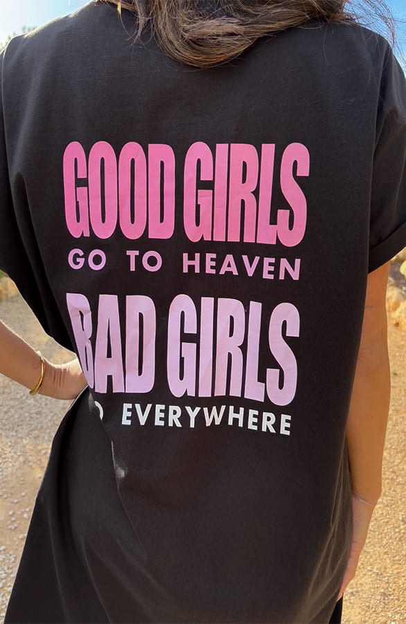 Good Girls T-Shirt Dress Loosefit Maisie Zwart – shoparchief — foto 2