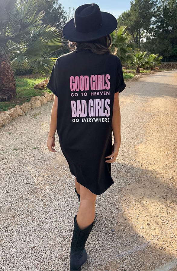 Good Girls T-Shirt Dress Loosefit Maisie Zwart – shoparchief — foto 4