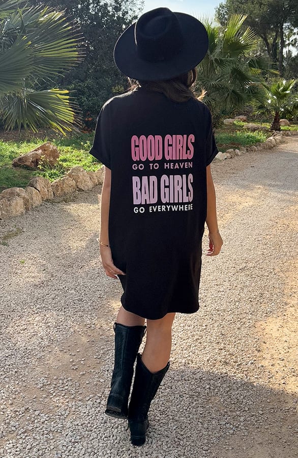 Good Girls T-Shirt Dress Loosefit Maisie Zwart – shoparchief — foto 5