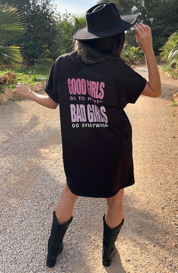Good Girls T-Shirt Dress Loosefit Maisie Zwart – shoparchief — foto 3